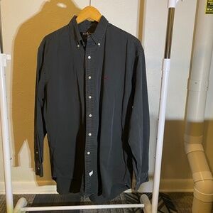 Mens Large Ralph Lauren black button up shirt